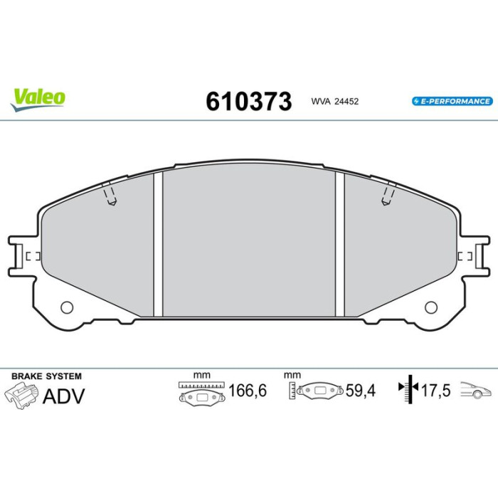 Valeo 610373 Bremsbelagsatz, Scheibenbremse E-PERFORMANCE
