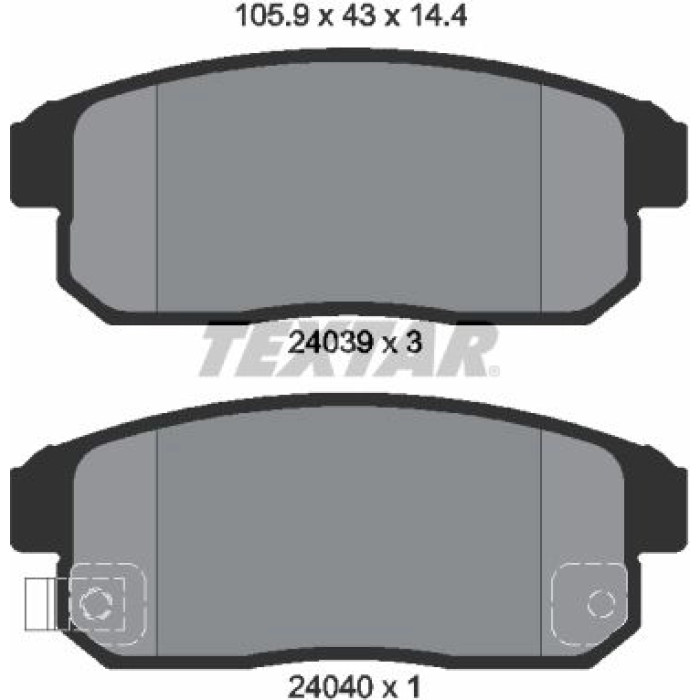 Textar 2403901 Bremsbelagsatz, Scheibenbremse