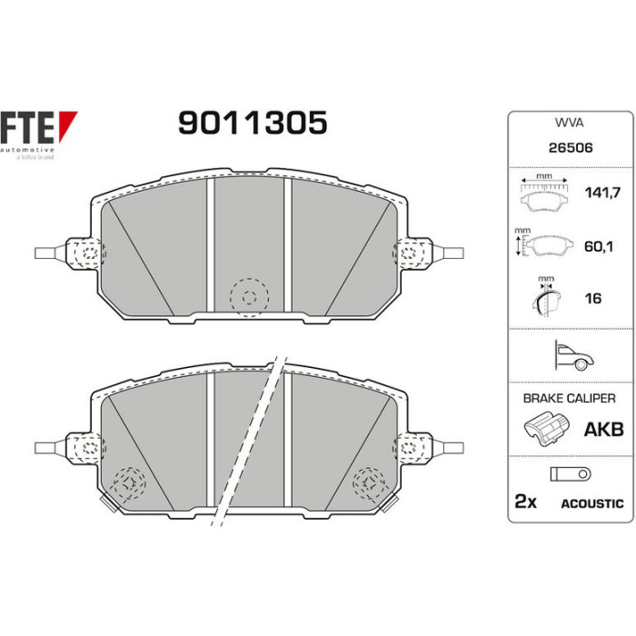 FTE 9011305 Bremsbelagsatz, Scheibenbremse