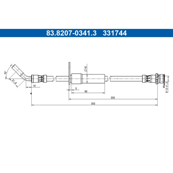 Bremsschlauch 83.8207-0341.3 Bremsschlauch 83.8207-0341.3