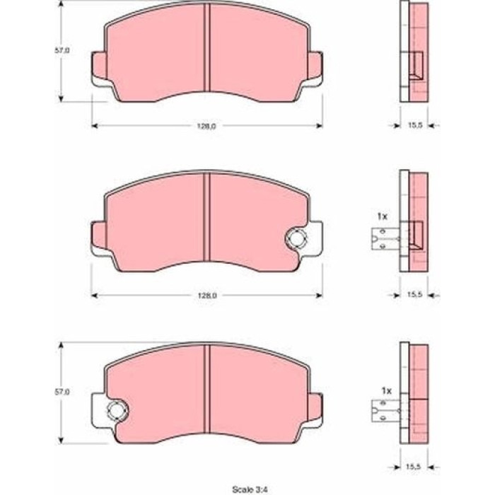 TRW GDB212 Bremsbelagsatz, Scheibenbremse TRW GDB212 Bremsbelagsatz, Scheibenbremse