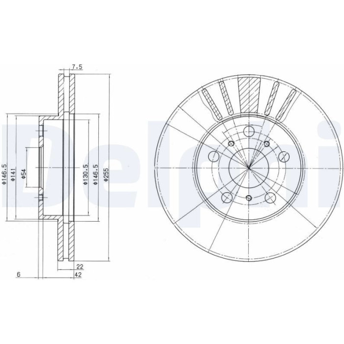 Delphi BG2596 Bremsscheibe Delphi BG2596 Bremsscheibe