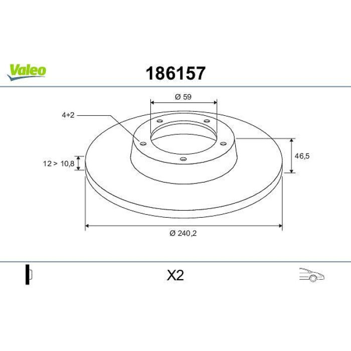 Valeo 186157 Bremsscheibe Valeo 186157 Bremsscheibe