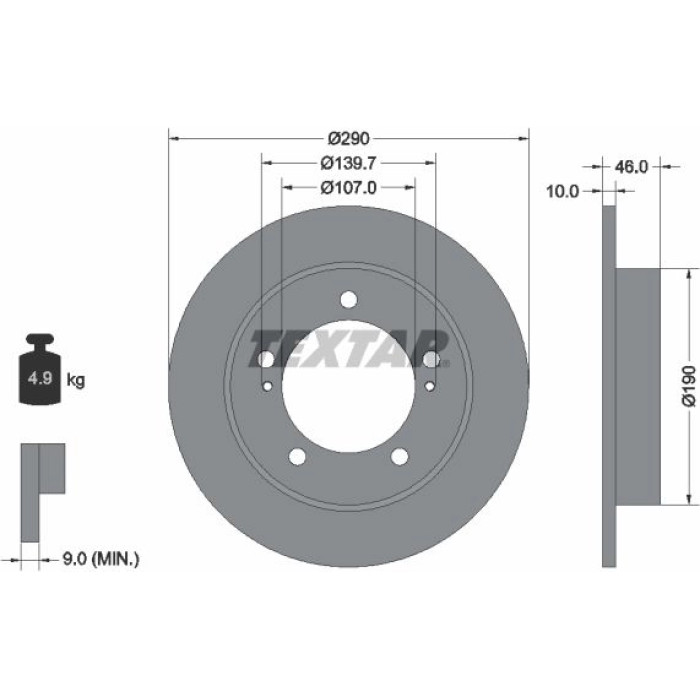Textar 92036600 Bremsscheibe Textar 92036600 Bremsscheibe