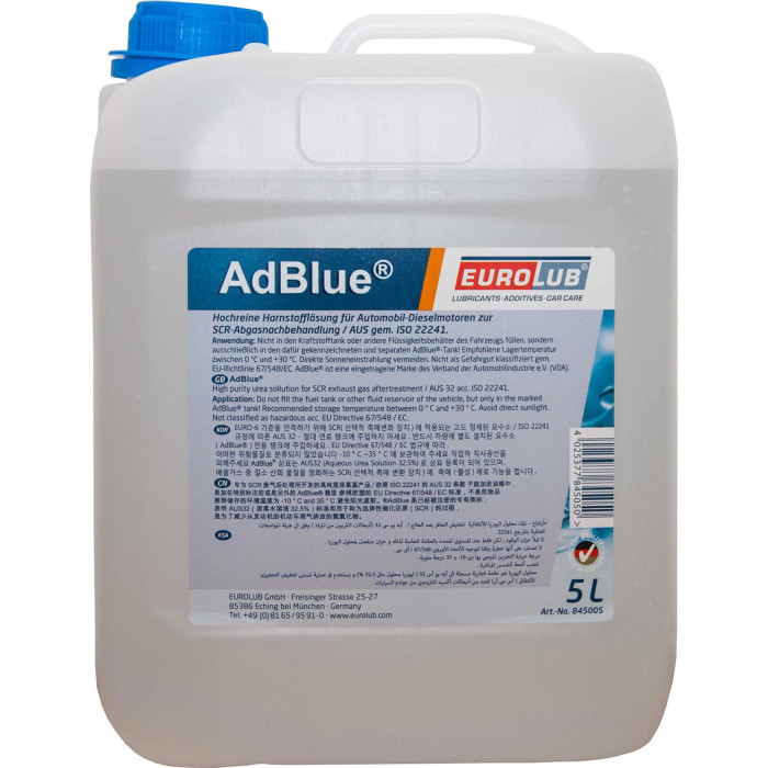 5L EUROLUB AdBlue® 845005 Harnstoff (ISO 22241, DIN 70070) 5L EUROLUB AdBlue® 845005 Harnstoff (ISO 22241, DIN 70070)