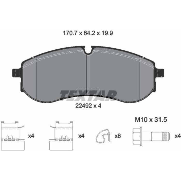 Textar 2249201 Bremsbelagsatz, Scheibenbremse Q+ Textar 2249201 Bremsbelagsatz, Scheibenbremse Q+