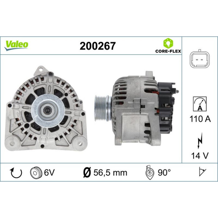 Valeo 200267 Generator CORE-FLEX Valeo 200267 Generator CORE-FLEX
