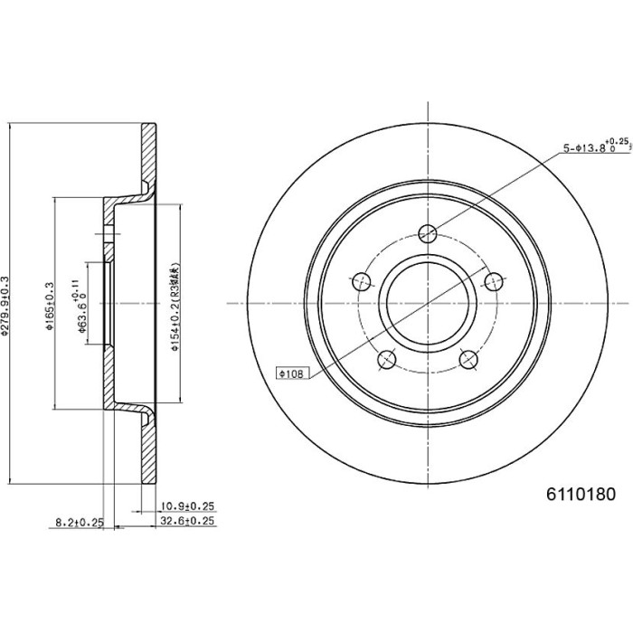 Metzger 6110180 Bremsscheibe