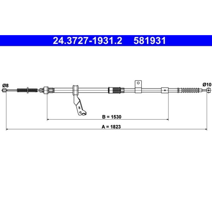 ATE 24.3727-1931.2 Seilzug, Feststellbremse ATE 24.3727-1931.2 Seilzug, Feststellbremse