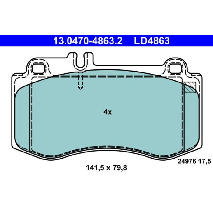 ATE 13.0470-4863.2 Bremsbelagsatz, Scheibenbremse Ceramic