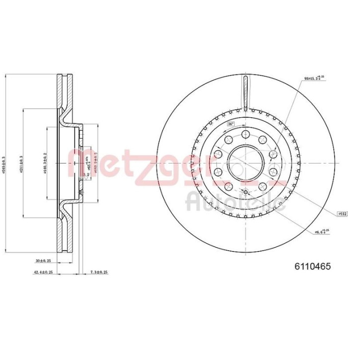 Metzger 6110465 Bremsscheibe Metzger 6110465 Bremsscheibe
