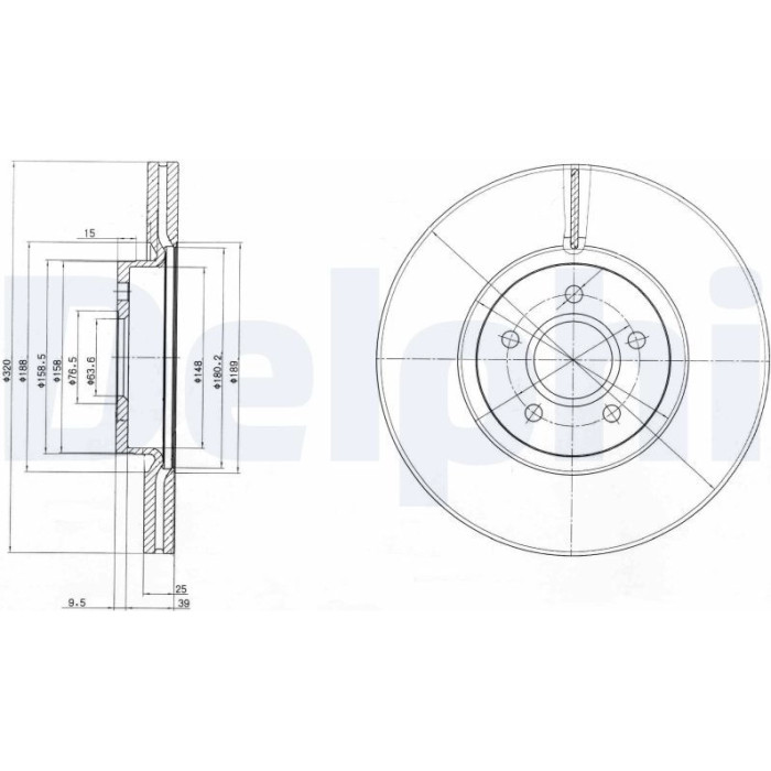 Delphi BG4056 Bremsscheibe Delphi BG4056 Bremsscheibe