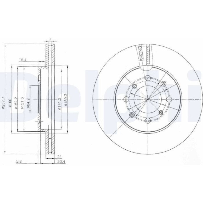 Delphi BG4148 Bremsscheibe Delphi BG4148 Bremsscheibe