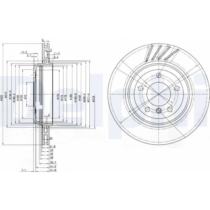 Delphi BG3831 Bremsscheibe