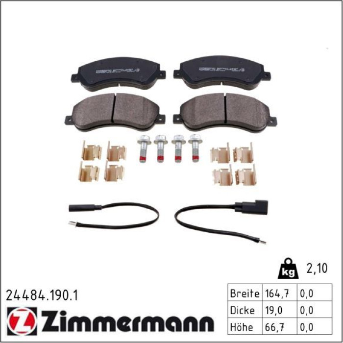 Zimmermann 24484.190.1 Bremsbelagsatz, Scheibenbremse Zimmermann 24484.190.1 Bremsbelagsatz, Scheibenbremse