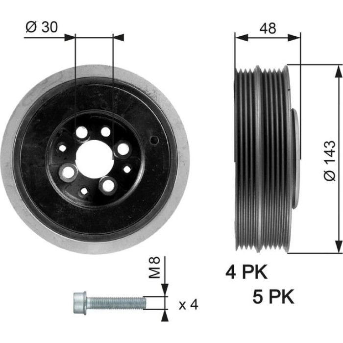 Riemenscheibe, Kurbelwelle TVD1015A
