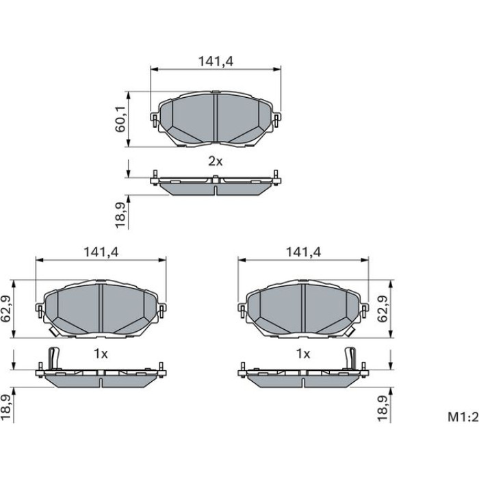 BOSCH 0 986 424 865 Bremsbelagsatz, Scheibenbremse BOSCH 0 986 424 865 Bremsbelagsatz, Scheibenbremse