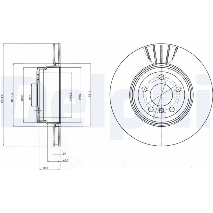 Delphi BG9064 Bremsscheibe