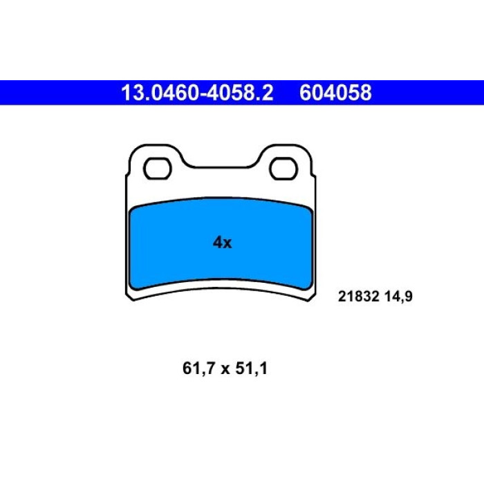 Bremsbelagsatz, Scheibenbremse 13.0460-4058.2 Bremsbelagsatz, Scheibenbremse 13.0460-4058.2