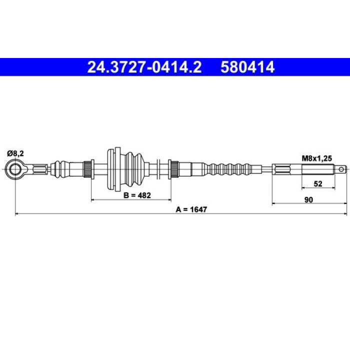ATE 24.3727-0414.2 Seilzug, Feststellbremse ATE 24.3727-0414.2 Seilzug, Feststellbremse