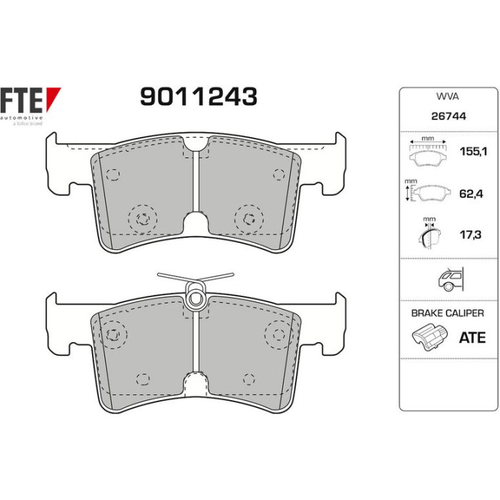FTE 9011243 Bremsbelagsatz, Scheibenbremse