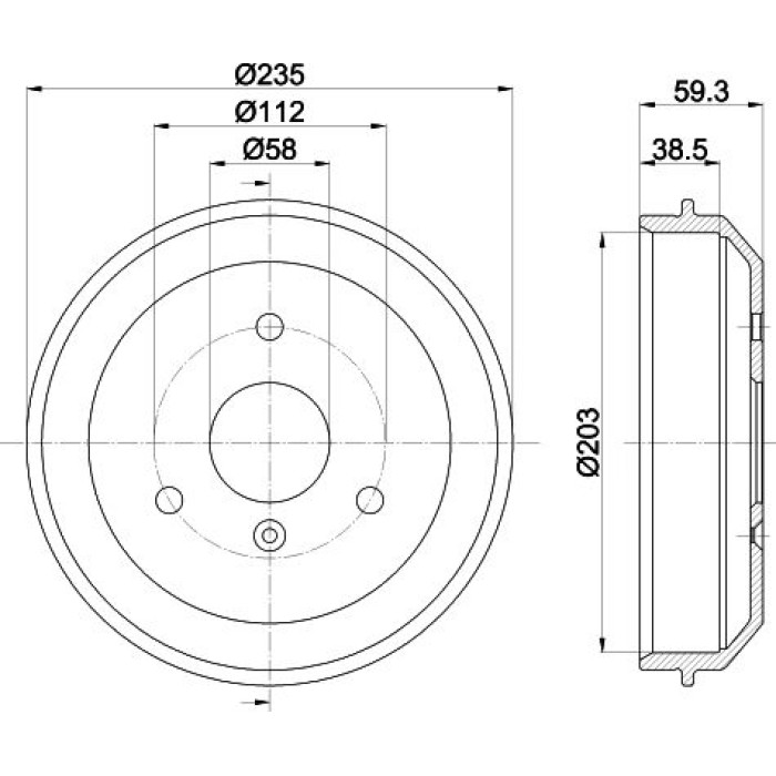 Hella 8DT 355 301-581 Bremstrommel Hella 8DT 355 301-581 Bremstrommel