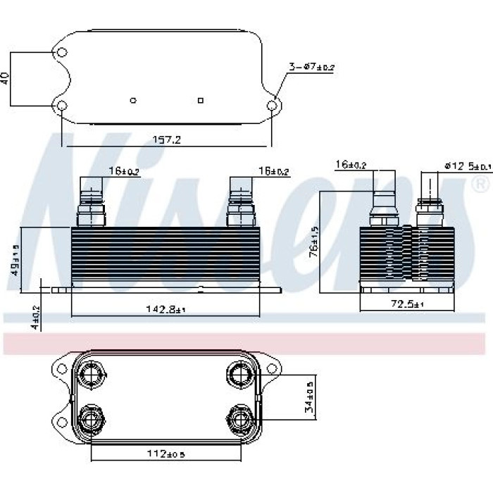Nissens 90909 Ölkühler, Automatikgetriebe Nissens 90909 Ölkühler, Automatikgetriebe