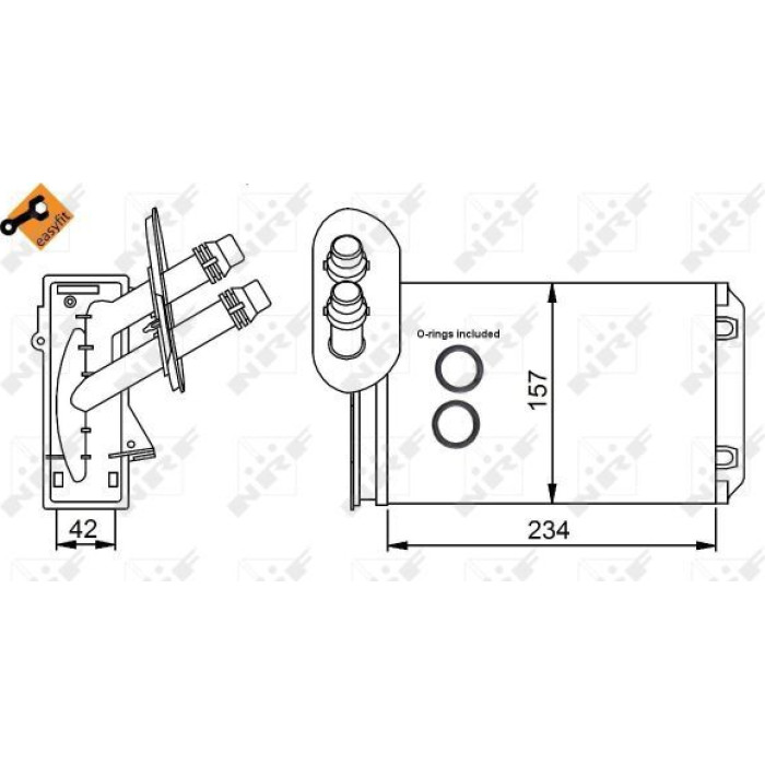 NRF 58223 Wärmetauscher, Innenraumheizung EASY FIT NRF 58223 Wärmetauscher, Innenraumheizung EASY FIT