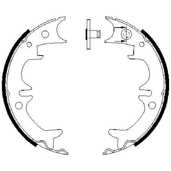 BOSCH 0 986 487 602 Bremsbackensatz, Feststellbremse BOSCH 0 986 487 602 Bremsbackensatz, Feststellbremse