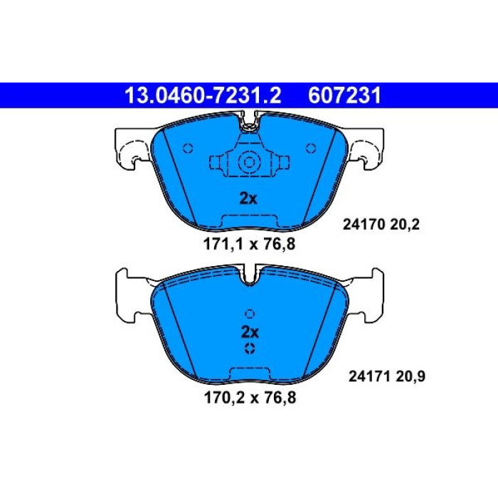 ATE 13.0460-7231.2 Bremsbelagsatz, Scheibenbremse
