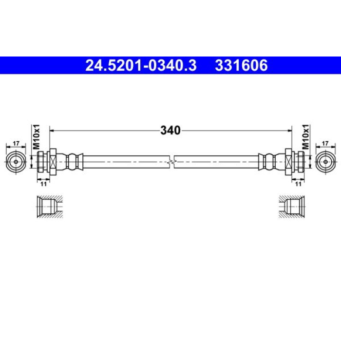 ATE 24.5201-0340.3 Bremsschlauch ATE 24.5201-0340.3 Bremsschlauch