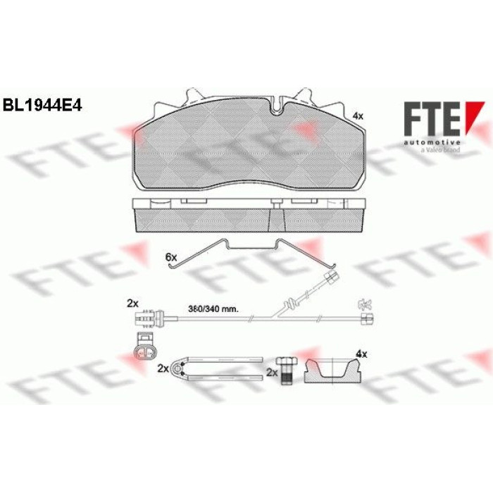 FTE 9500061 Bremsbelagsatz, Scheibenbremse