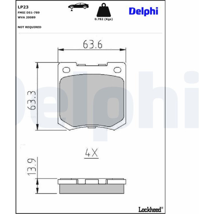 Delphi LP45 Bremsbelagsatz, Scheibenbremse Delphi LP45 Bremsbelagsatz, Scheibenbremse