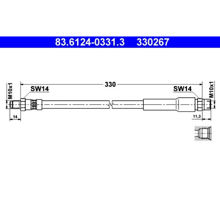 ATE 83.6124-0331.3 Bremsschlauch ATE 83.6124-0331.3 Bremsschlauch