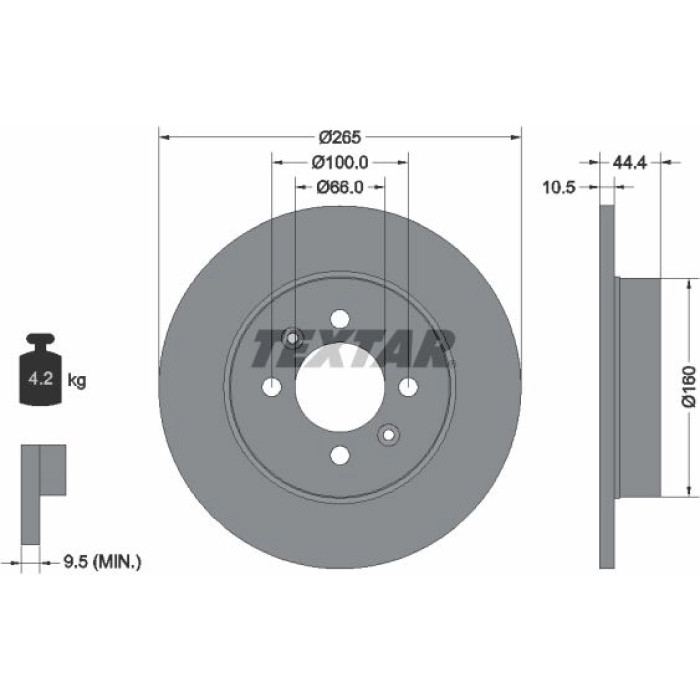 Textar 92064903 Bremsscheibe PRO Textar 92064903 Bremsscheibe PRO