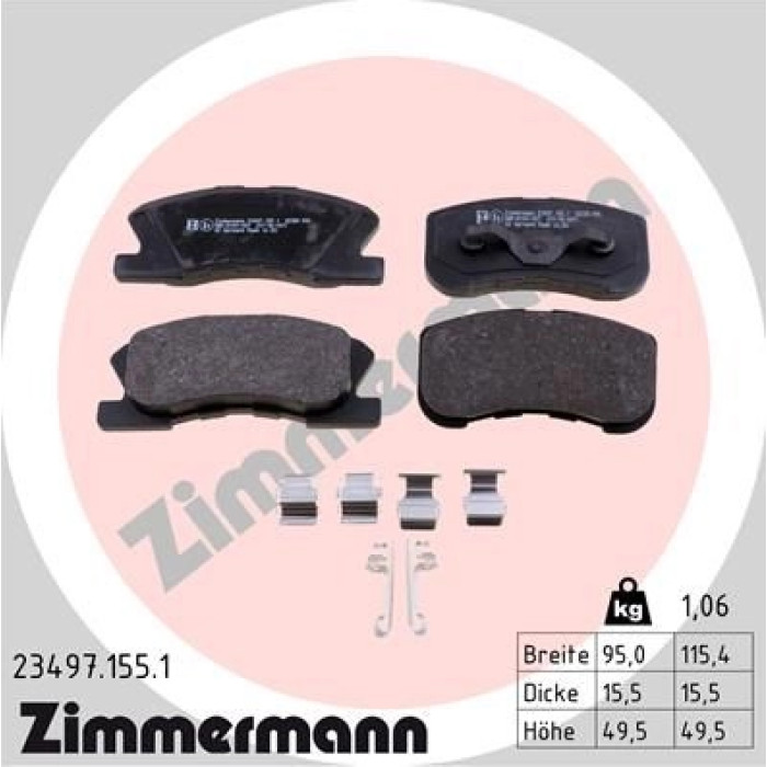 Bremsbelagsatz, Scheibenbremse 23497.155.1 Bremsbelagsatz, Scheibenbremse 23497.155.1