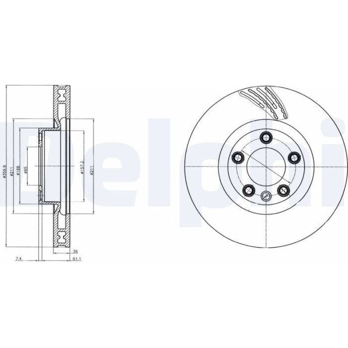 Delphi BG9101 Bremsscheibe Delphi BG9101 Bremsscheibe
