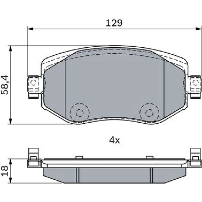 BOSCH 0 986 424 386 Bremsbelagsatz, Scheibenbremse