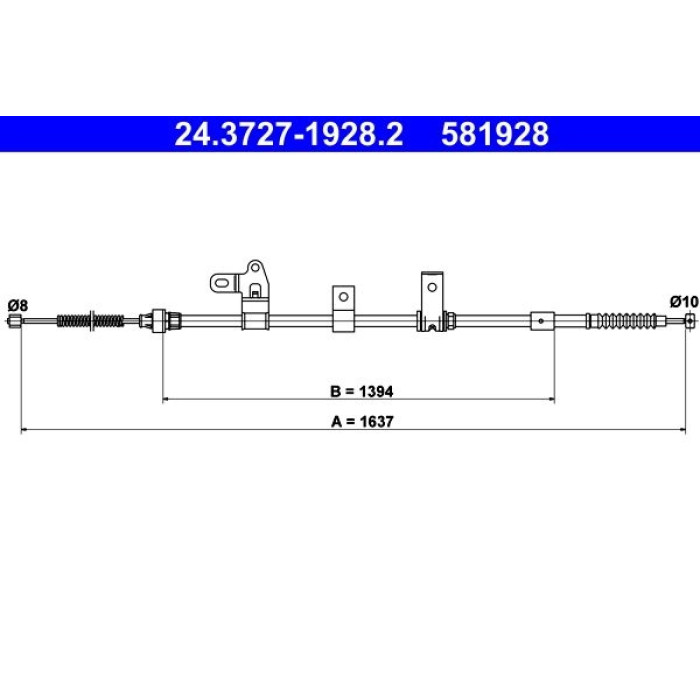 ATE 24.3727-1928.2 Seilzug, Feststellbremse ATE 24.3727-1928.2 Seilzug, Feststellbremse