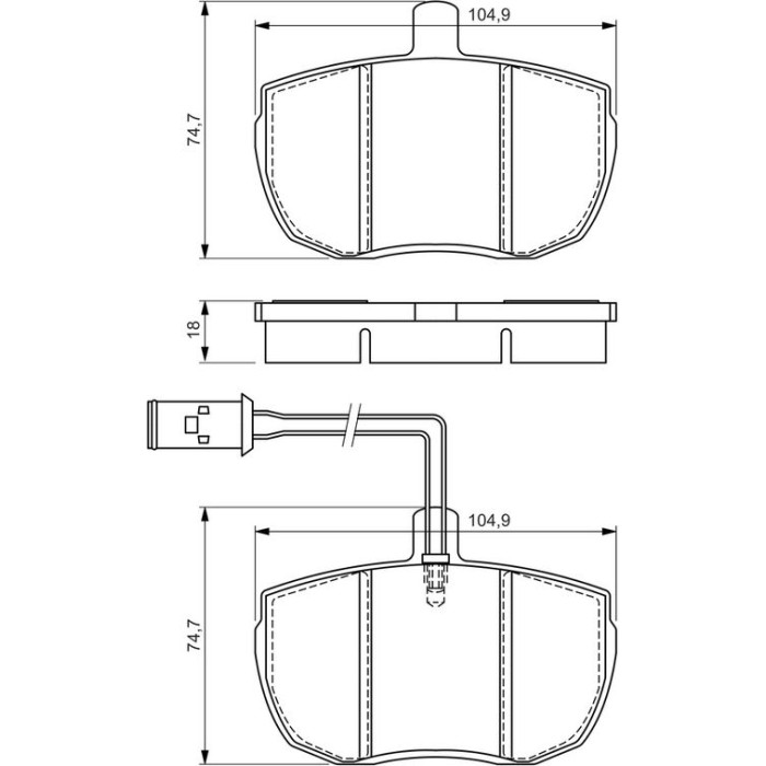 BOSCH 0 986 494 535 Bremsbelagsatz, Scheibenbremse