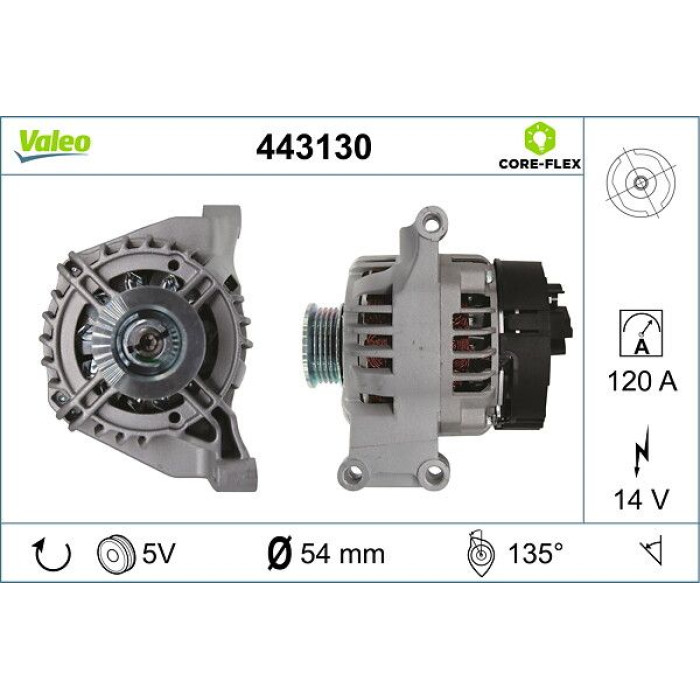 Valeo 443130 Generator CORE-FLEX Valeo 443130 Generator CORE-FLEX
