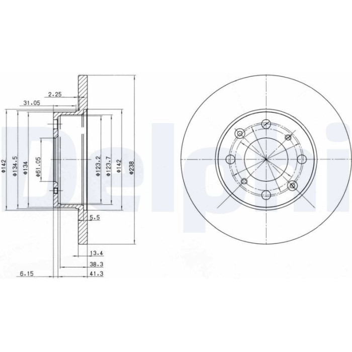 Delphi BG2616 Bremsscheibe
