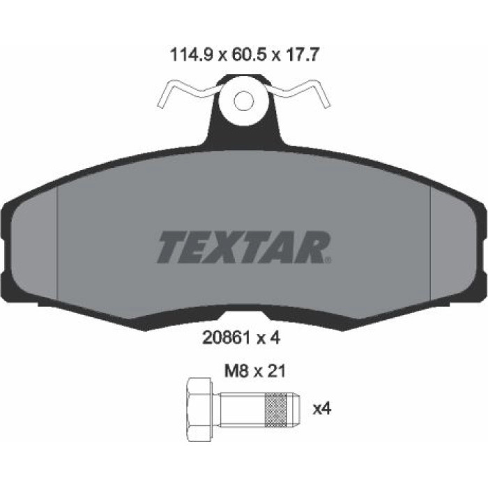 Textar 2086105 Bremsbelagsatz, Scheibenbremse