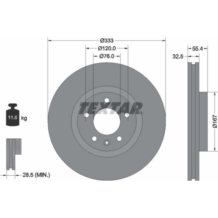 Textar 92121305 Bremsscheibe PRO+ Textar 92121305 Bremsscheibe PRO+