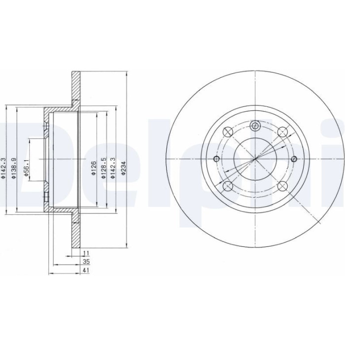 Delphi BG2535 Bremsscheibe Delphi BG2535 Bremsscheibe
