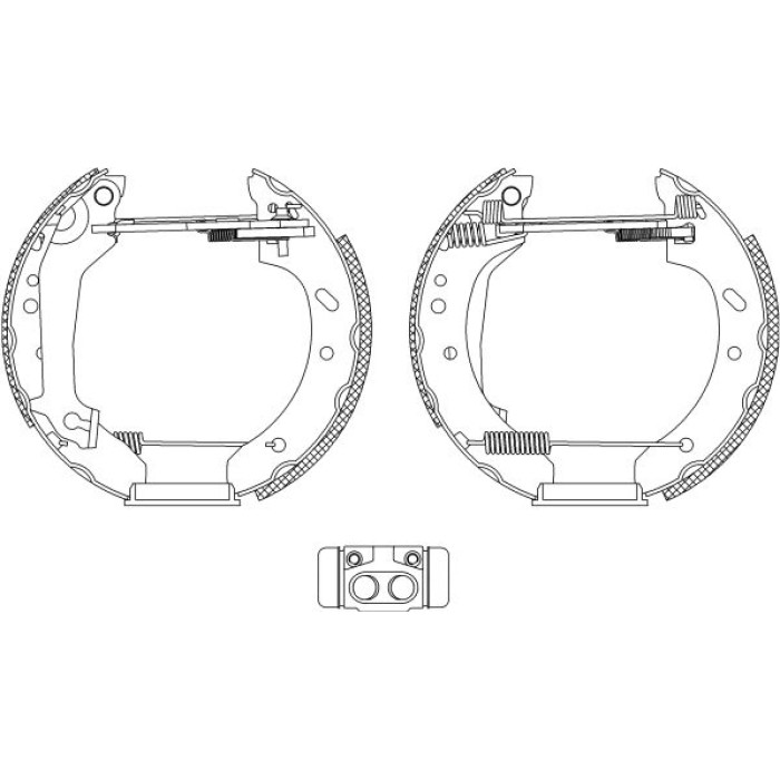 Hella 8DB 355 004-411 Bremsbackensatz Shoe Kit Pro Hella 8DB 355 004-411 Bremsbackensatz Shoe Kit Pro