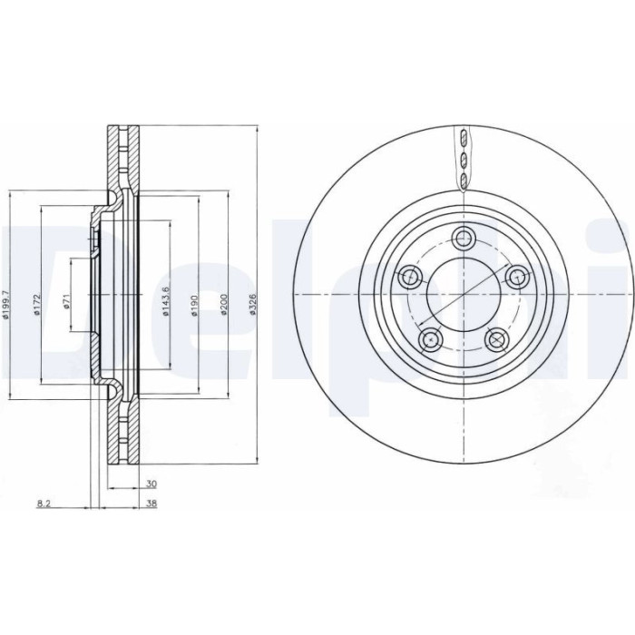 Delphi BG4203C Bremsscheibe Delphi BG4203C Bremsscheibe