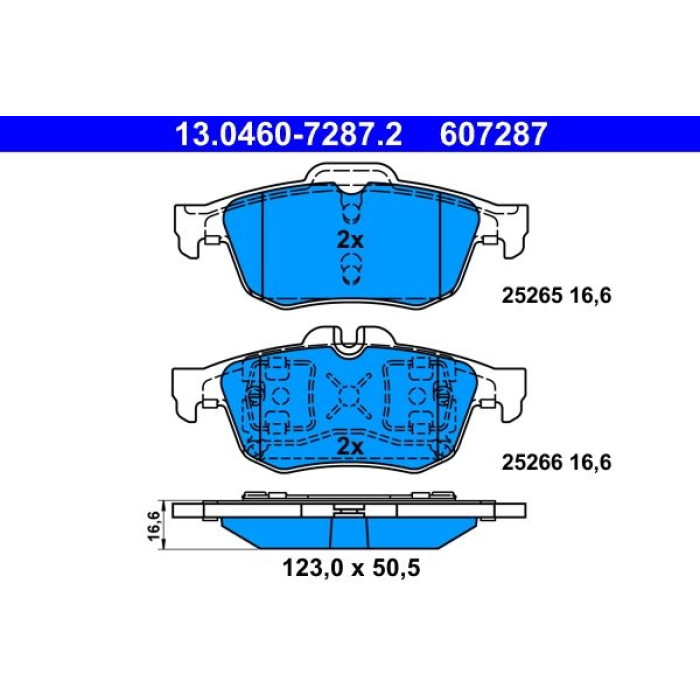 ATE 13.0460-7287.2 Bremsbelagsatz, Scheibenbremse ATE 13.0460-7287.2 Bremsbelagsatz, Scheibenbremse