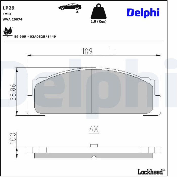 Delphi LP29 Bremsbelagsatz, Scheibenbremse Delphi LP29 Bremsbelagsatz, Scheibenbremse