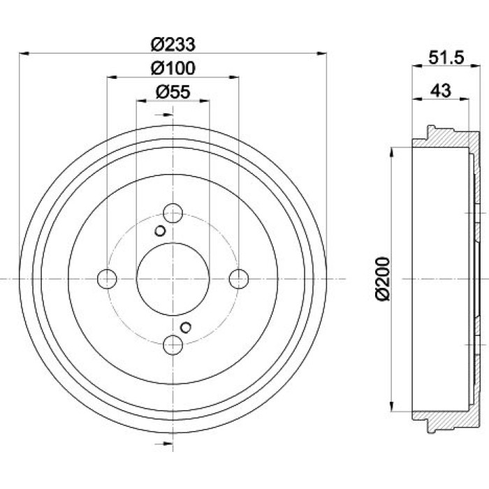 Hella 8DT 355 300-791 Bremstrommel